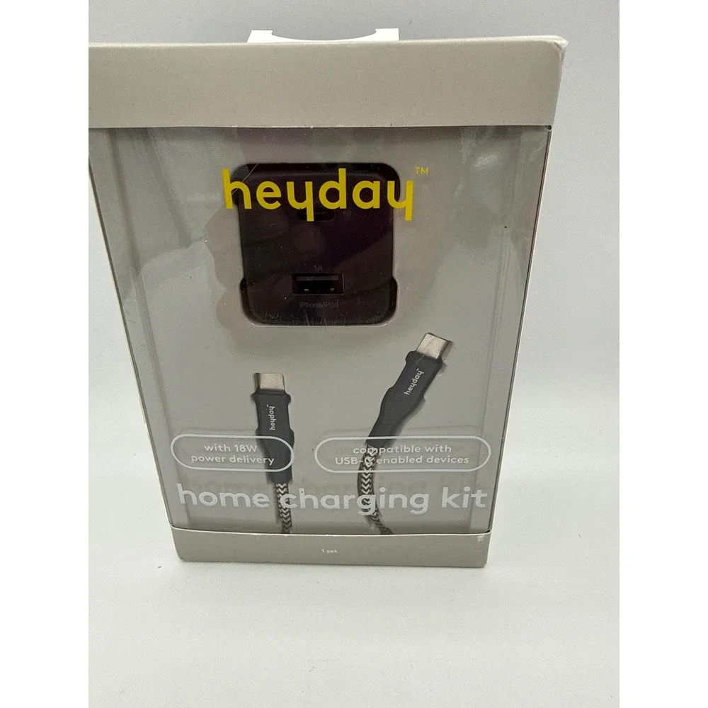Heyday Home Charging Kit Unisex OS Black New 18W USB-C Power Delivery‎ 6ft Cable
